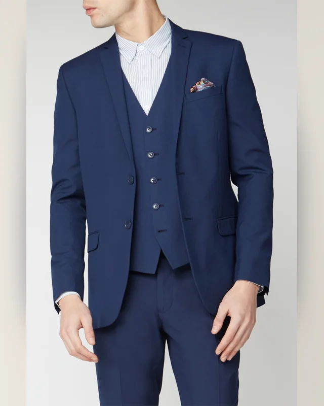 Navy Three-Piece Business Suit — Bao An Tailor style