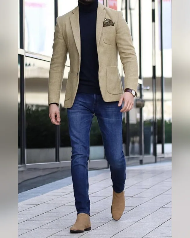 Sand Tailored Casual Blazer — Bao An Tailor style