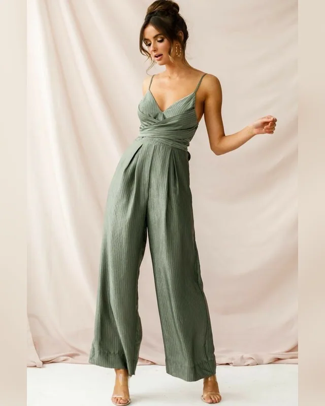 Sage Wide-Leg Jumpsuit — Bao An Tailor style