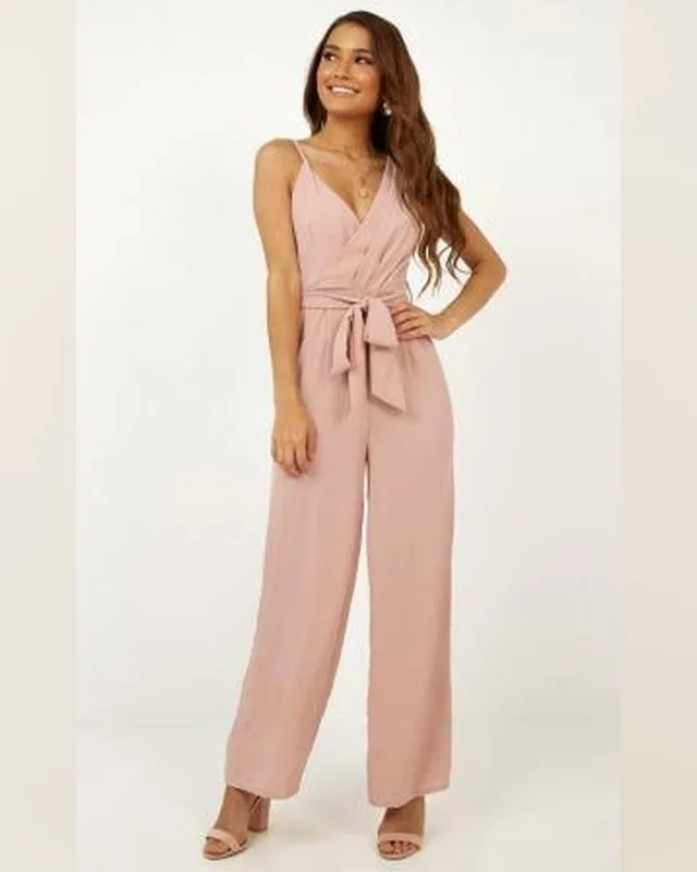 Blush Pink Halter Jumpsuit — Bao An Tailor style